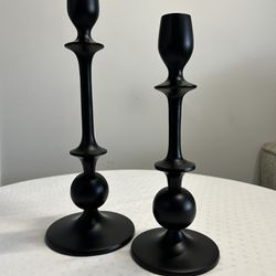 Black Candle Stick Holders Set of 2