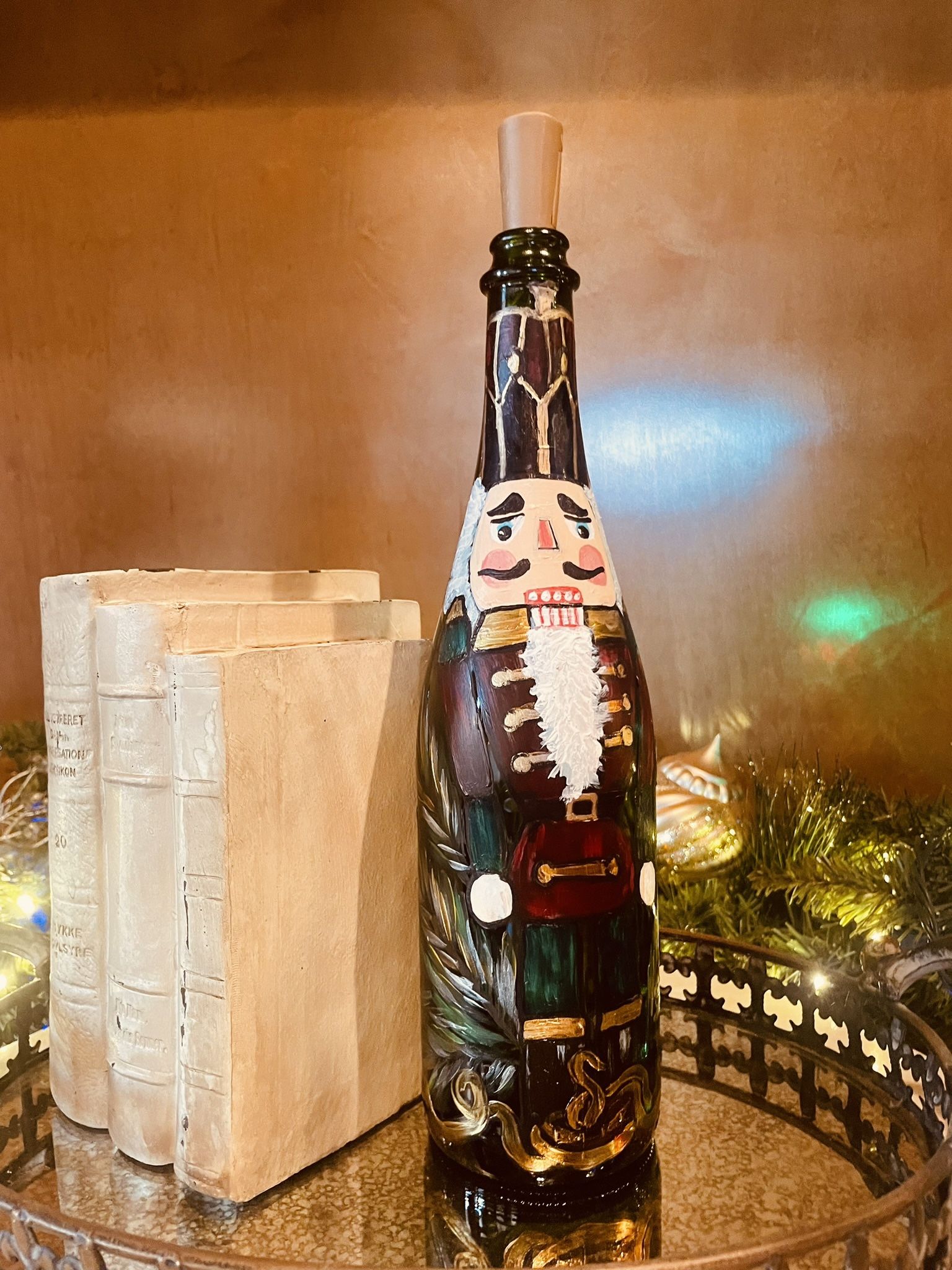 Hand Painted Toy Solider Wine Bottle