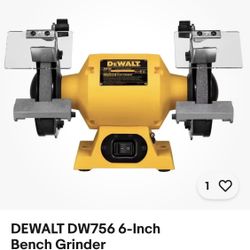DeWalt DW756 6" (150mm) Powerful 5/ 8HP 3450 RPM Heavy-Duty Corded Bench Grinder