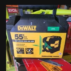 Dewalt New ft. Green Self-Leveling Cross Line Laser Level with (2) AA Batteries & Case