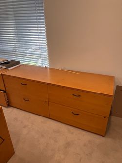 4-Drawer Wood File Cabinet