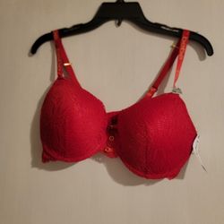 BEBE Red Lace Bra Wear Different Ways Strap New