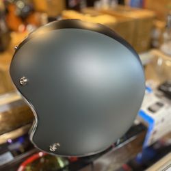 Helmet 3/4 Open Face Matte Grey And Black Dot Helmet