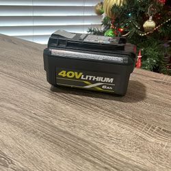 Ryobi 40v Lithium Ion 6.0ah Battery/ Pre Owned/ LIKE NEW