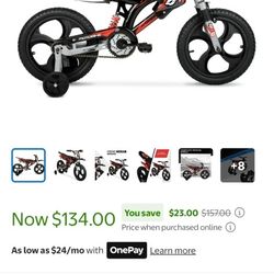 16" Hyper Moto Bike, 16" Mag Wheels, Training Wheels, Child Bicycle, Ages 5-7 ( no training wheels )