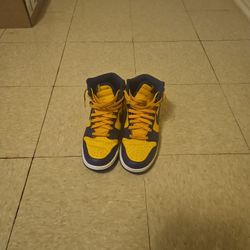 Purple And Yellow Nike Hightop Dunks