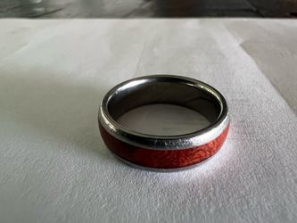 Men's Ring - Titanium w/ Padauk Wood inlay