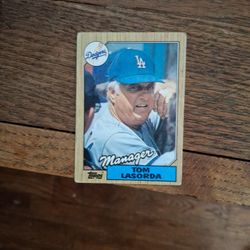 1987 Topps Chewing Gum Tom Lasorda Baseball Card