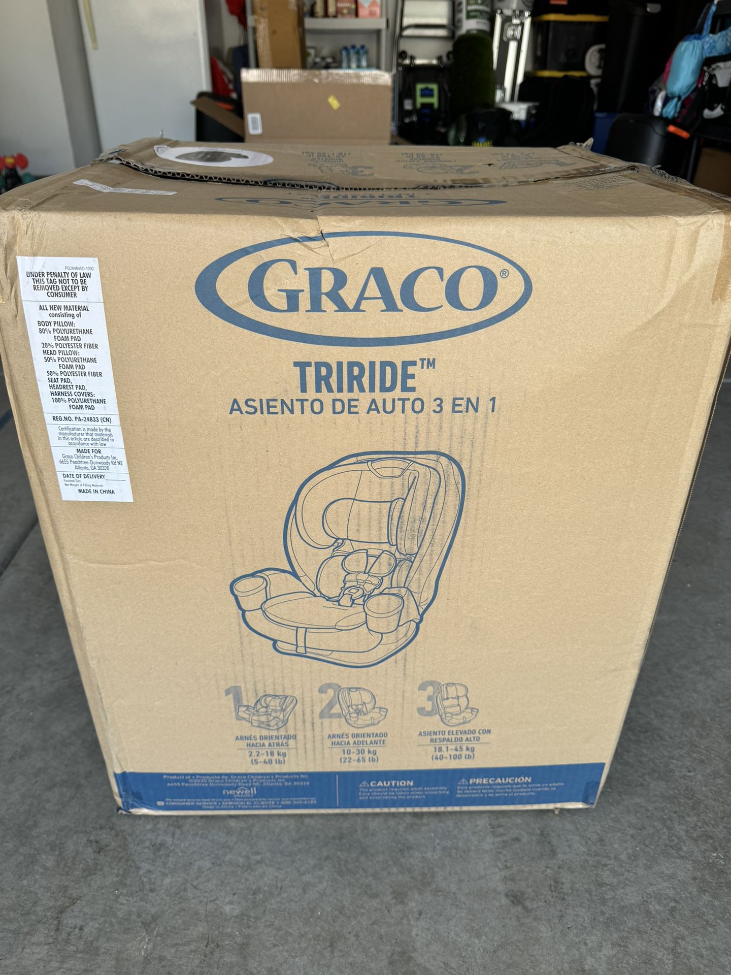 New Graco Triride 3-in-1 Car Seat (In box)