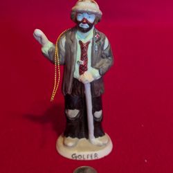 Vintage Emmett Kelly Jr. "Golfer" porcelain clown figurine by Flambro.