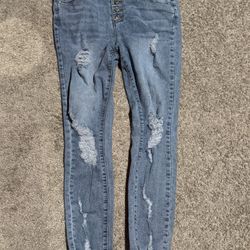 Almost famous light blue skinny jeans size 9 women) 