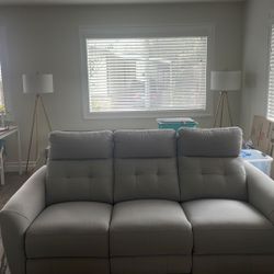 Alpendale - Fabric Power Reclining Sofa with Power Headrests