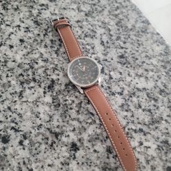 Citizen Avion Eco-Drive 3-Hand Date Watch with Leather Strap