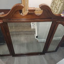 Mirror For Dresser Wood Vintage 