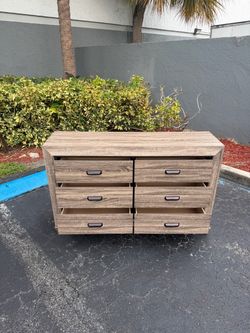 Beautiful wood grain dresser 6 drawer rustic modern bedroom furniture