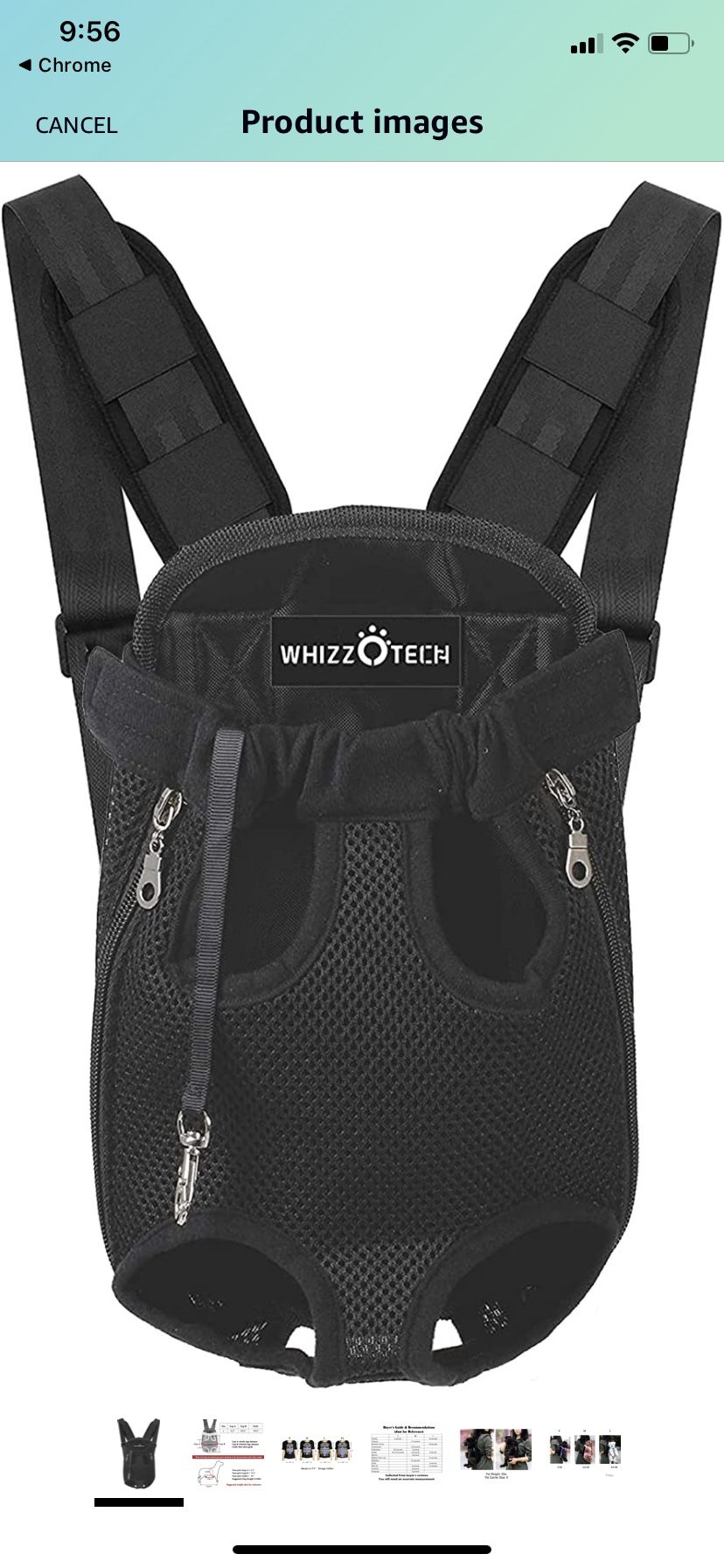 Whizzotech Adjustable Pet Carrier Backpack Pet Frontpack Carrier Travel Bag Legs Out