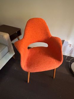 Set of 4 Mid-Century Modern Orange Dining Chairs