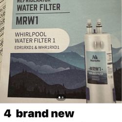 4 Brand New Filters For Whirlpool Refrigerator 