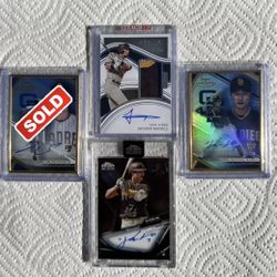 🔥✍🏼⚾️ San Diego Padres Rookie Card Autographs Lot On Card Autos Of Jackson Merrill Ha-Seong Kim Topps And Panini Baseball Cards 