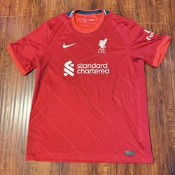 Liverpool FC Nike Home Jersey 2021/22 Standard Chartered Sz XL Preowned Read Blw 