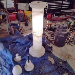 Vintage Marble Plant Stand Beautiful Stands 40 In Tall Led Lighting Three Piece Very Heavy