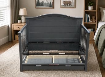 Toddler Bed Frame with Underbed Trundle Drawer – great Condition