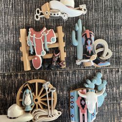 Vintage SET OF 5 Southwestern Cowboy Wall Decor Burwood