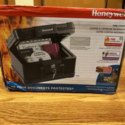 Honeywell Safes & Door Locks 30 Minute Fire Safe Box Chest with Carry Handle, Small, 1101, 4.0L, Black