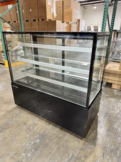 New! Polarman 60" Black Commercial Freestanding Display Case NSF ETL