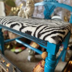 Luxe Turquoise Vanity Bench Seat 