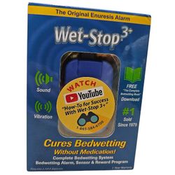 WET STOP 3+ Helps Bedwetting Enuresis Alarm Sensor Blue New