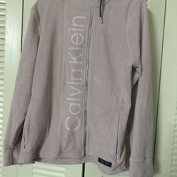 Calvin Klein PERFORMANCE ASYMMETRICAL ZIP LOGO HOODED FLEECE JACKET PINK Size 2X