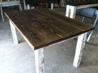 6ft kitchen table rustic-looking paint job,