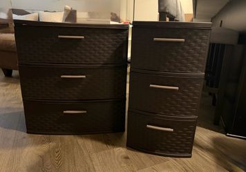 3-Drawer Plastic Storage Units – Set of 2