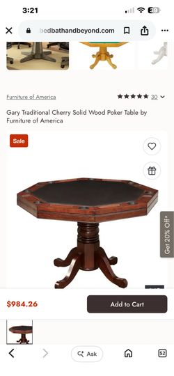 Wood poker table