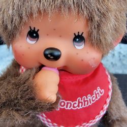 Monchhichi Premium Standard stuffed S Brown Girl 8" Doll Plush Monkey Japan