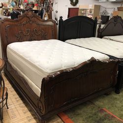 Queen size bed with mattress and boxspring