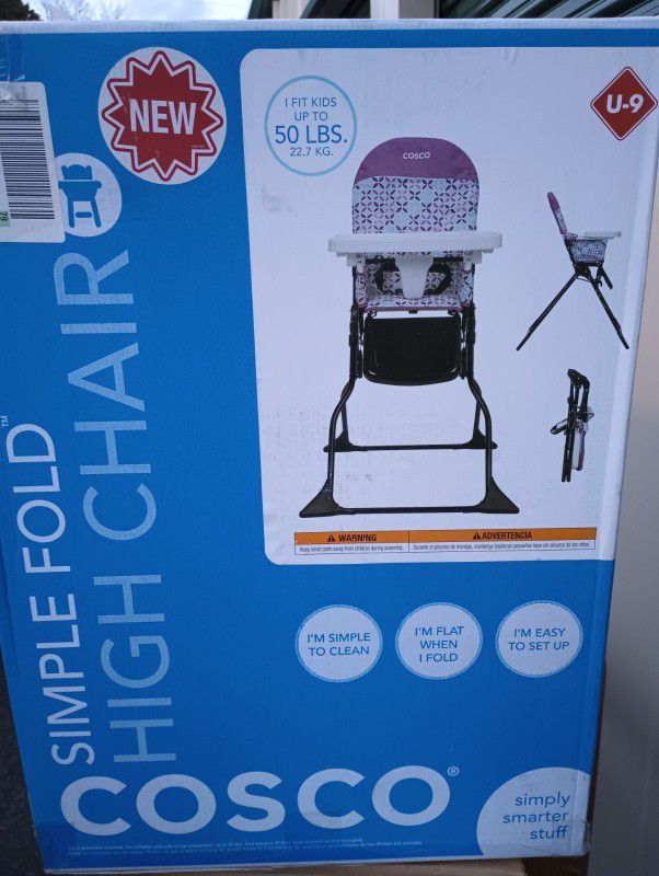 Cosco Children's Simple Fold Highchair With Adjustable Tray