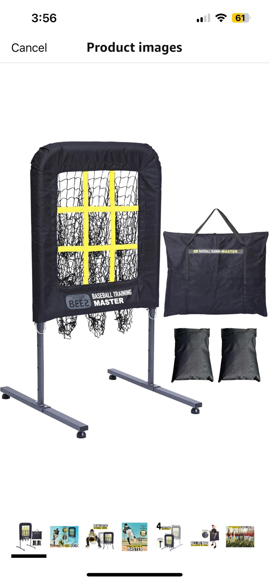 Pitching Net with Strike Zone 9 Hole Pitching net Target Portable Softball Baseball pitchier Training Equipment Height Adjustable with Carrying Bag