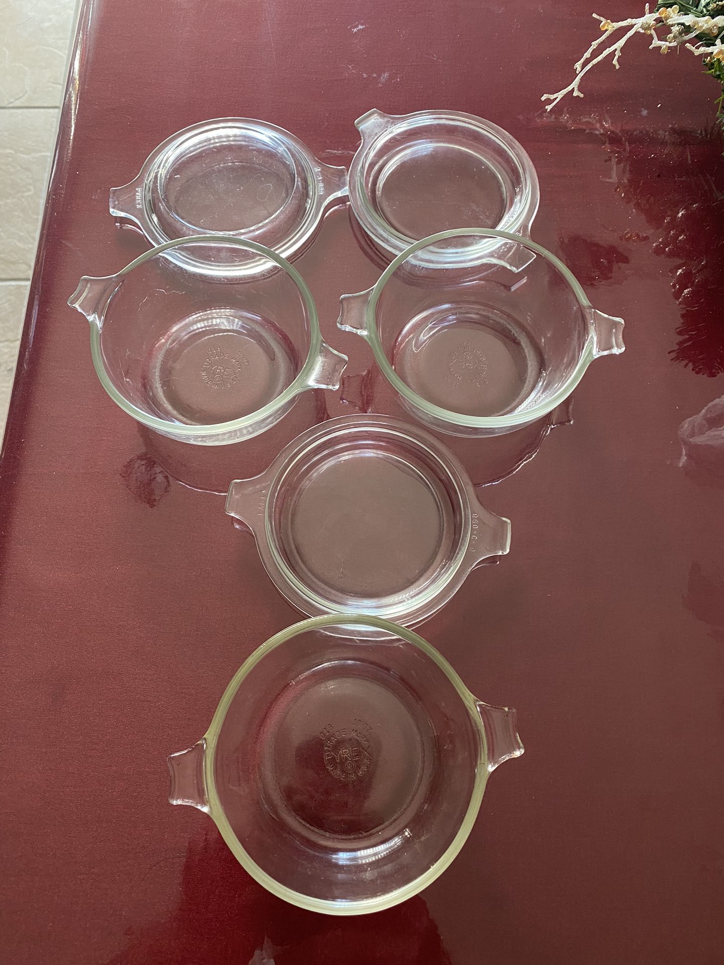 10oz Vintage Clear Pyrex bowls 