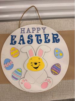 Pooh Easter sign
