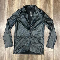 PrettyLittleThing Faux Leather Blazer - Size US 2 (Brand New with Tags)