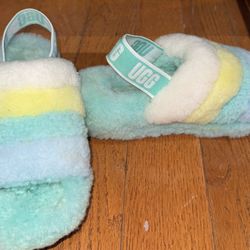 UGG Fluff Yeah Slide Teal/Yellow