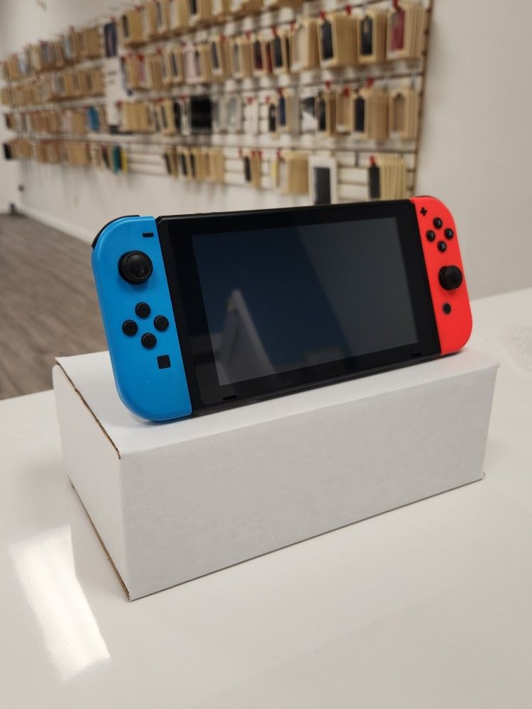 Nintendo Switch V2 With Neon Blue And Neo Red