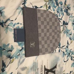 Louis Vuitton Damier Graphite Bonnet Petit Wool Knit Cap Beanie Hat Grey Checkered