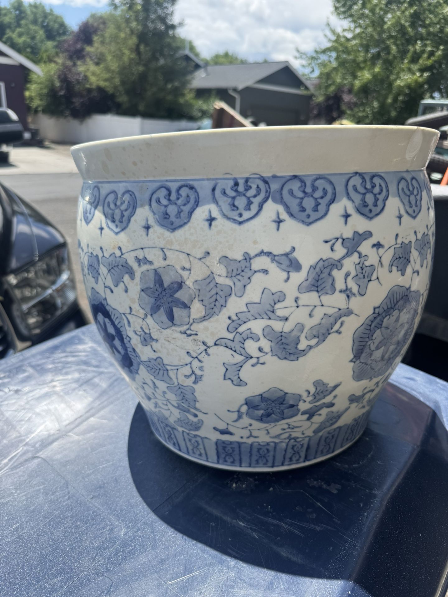 Vintage Porcelain 15 Inch Pot Beautiful Original China