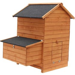  Wooden Chicken Coop Outdoor Large Hen House w/Nesting Box Poultry Cage Rabbit Hutch w/Removable Tray & Ramp-Main House Only