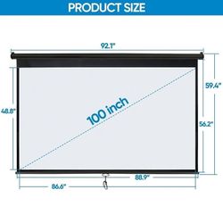 New Projector Screen Pull Down 100 Inch