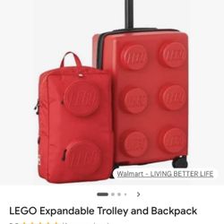 New Red Lego Expandable Carry-on & Backpack Luggage Set