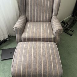 Grey Chair And Ottoman 